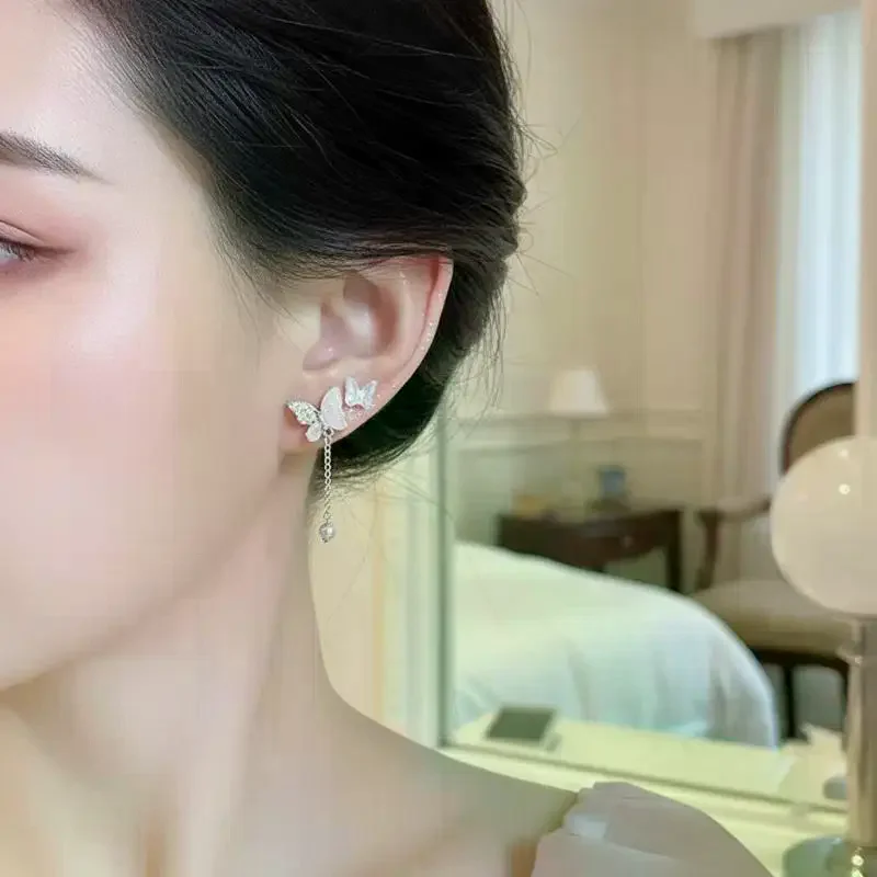 7 Pairs New Y2K Cute Butterfly Star Pearl Stud Earring For Women Exquisite Mini Earrings EMO Jewelry Gift Wholesale Direct Sale