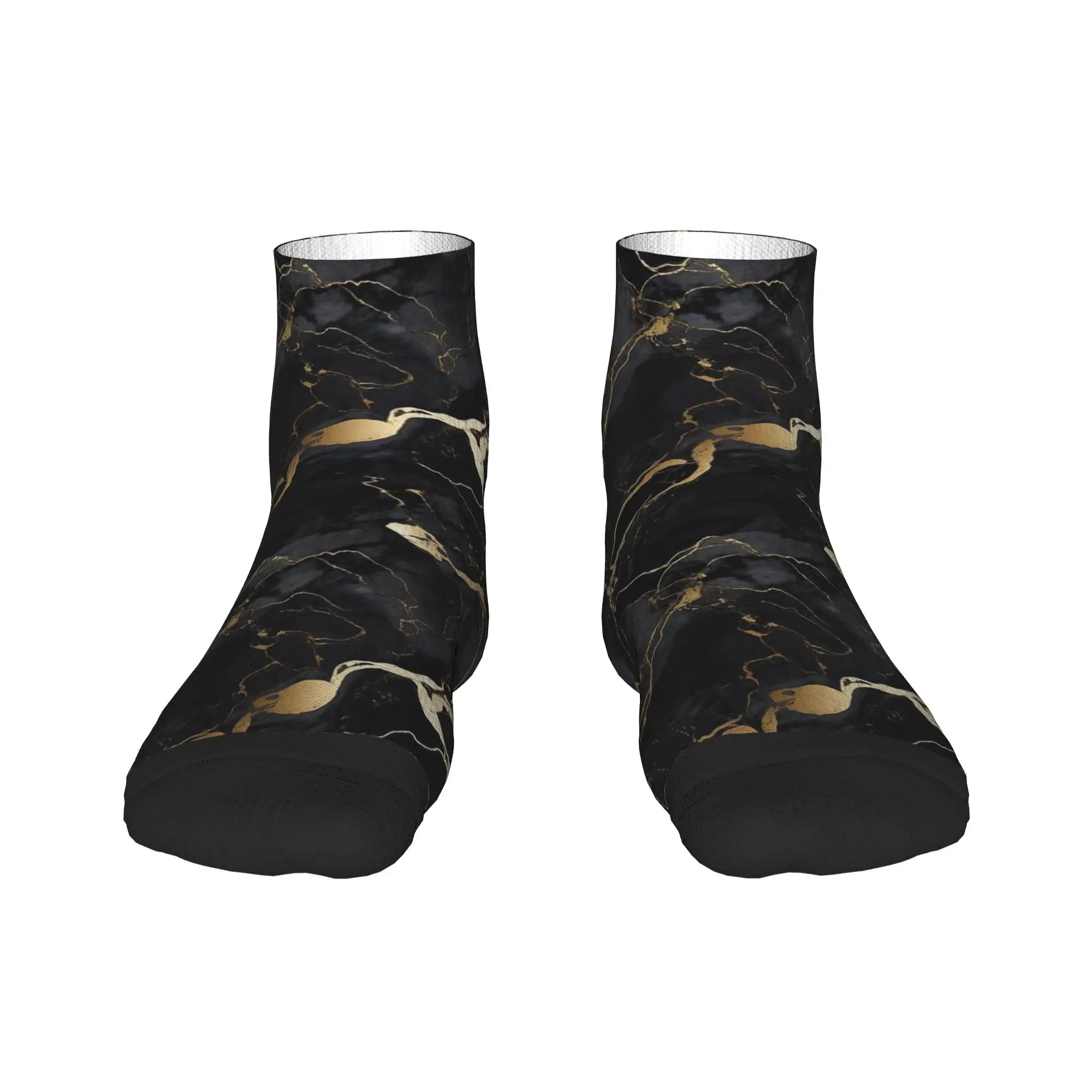 

Классические черно-золотые мраморные носки Harajuku, высококачественные чулки, всесезонные носки, аксессуары для мужчин и женщин, подарки