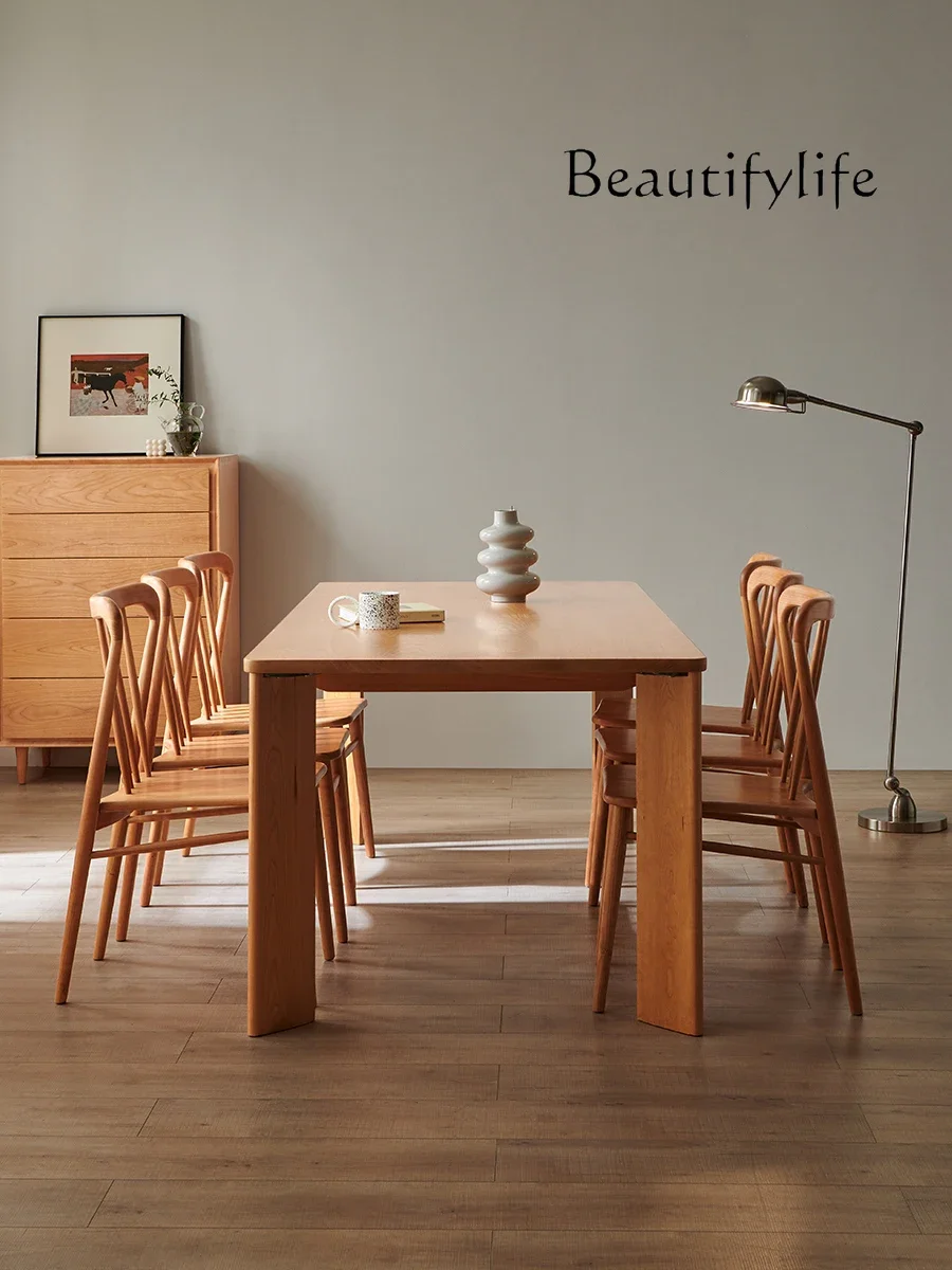 

Modern Minimalist Workbench Black Walnut Wood Table Living Room Large Long Desk All Solid Wood Desk