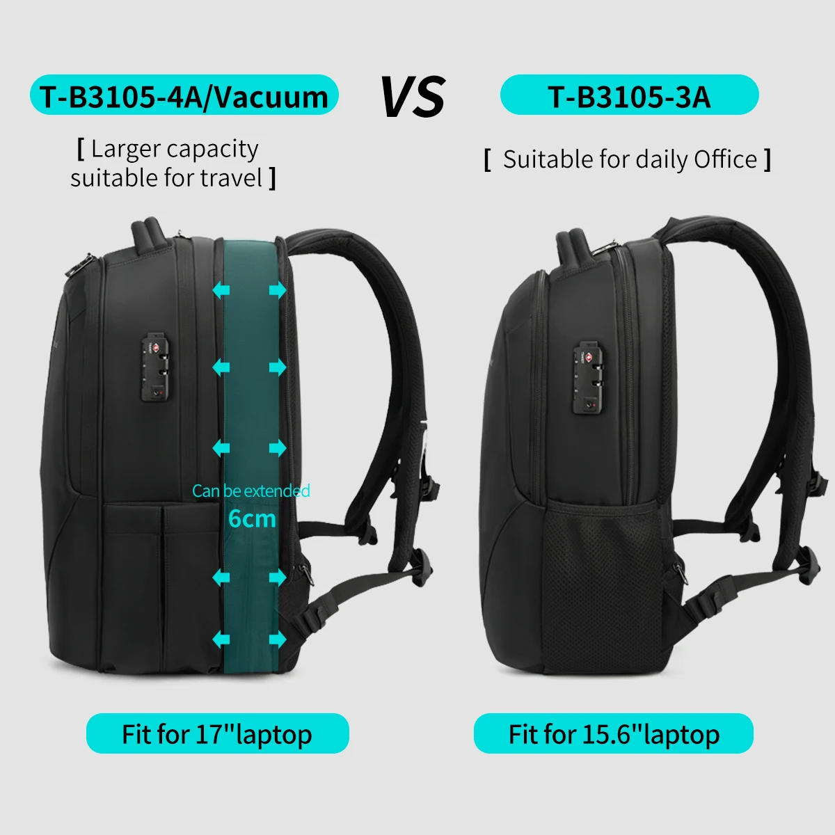 Tigernu Men's Backpacks Vacuum Compression Backpacks TSA Anti Theft Bags  15.6 17 Laptop Backpack Men Travel Backpacks Schoolbag - AliExpress 1524