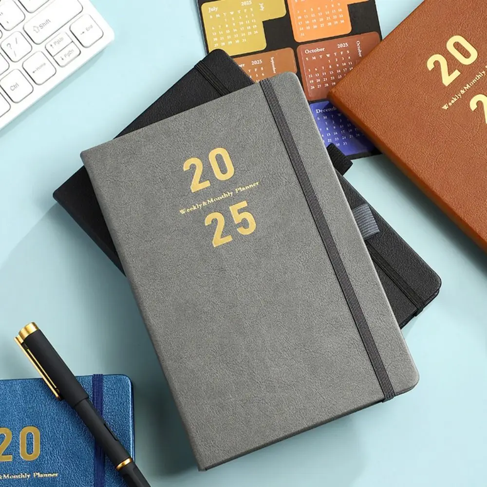 A5 2025 Agenda perencana Notebook 176 halaman kertas 12 bulan perencana Notebook portabel tebal 2025 jurnal Notebook perencana harian