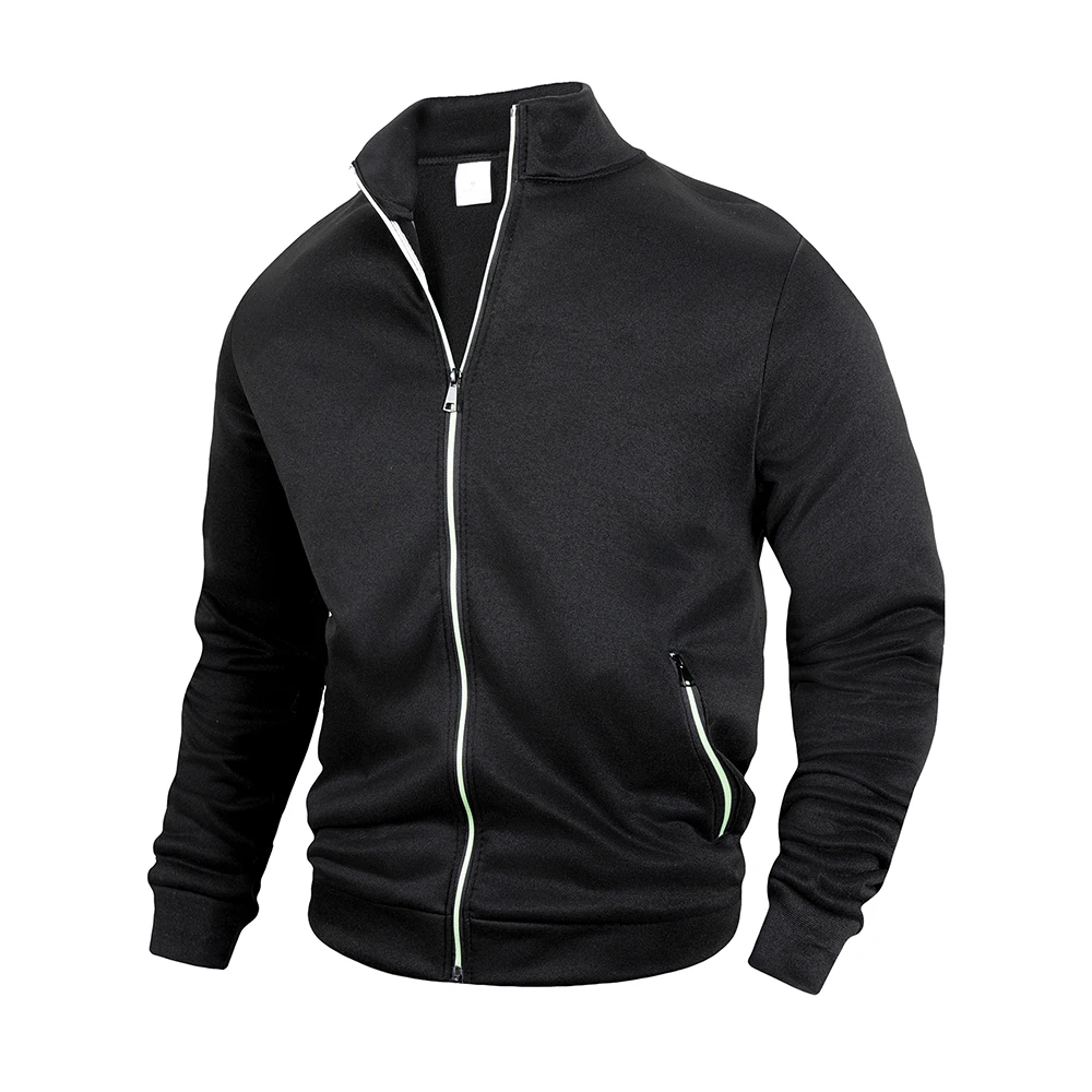 

Spring and Autumn Men's Stand Collar Casual Zipper Jacket Outdoor Sports Coat Windbreaker Jacket Solid Color Thin Coat