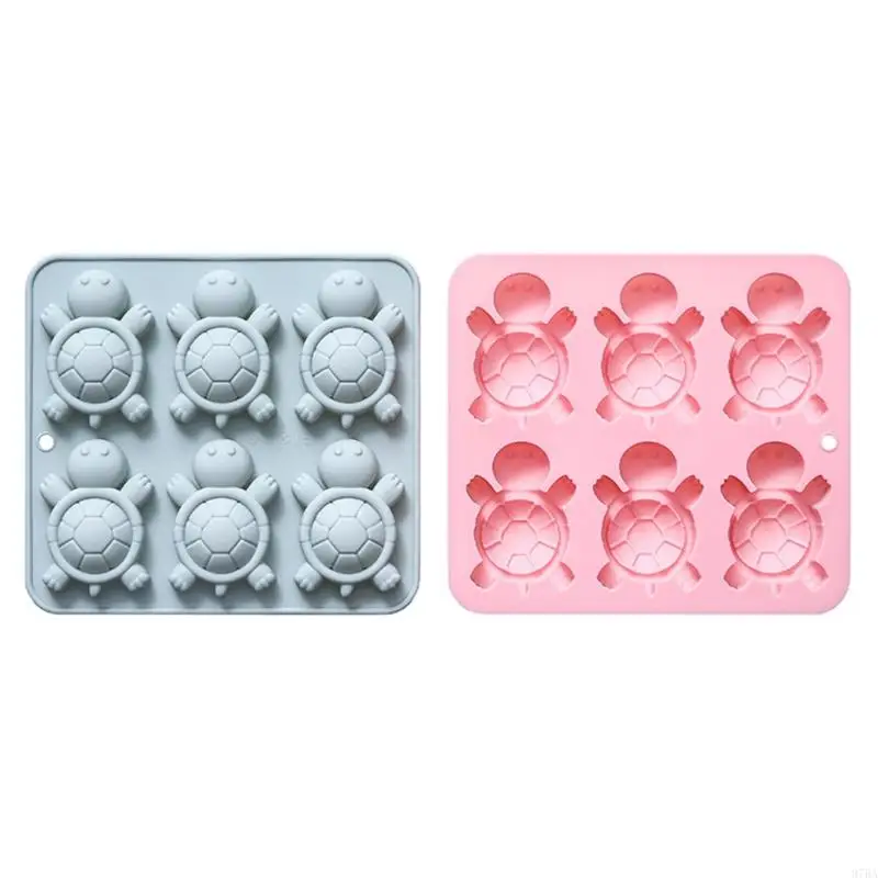 

97BA High Temperatures Resistant Silicone Chocolate Mould 6 Cavity Turtles Mousse Cake Mold Dessert Baking Accessories