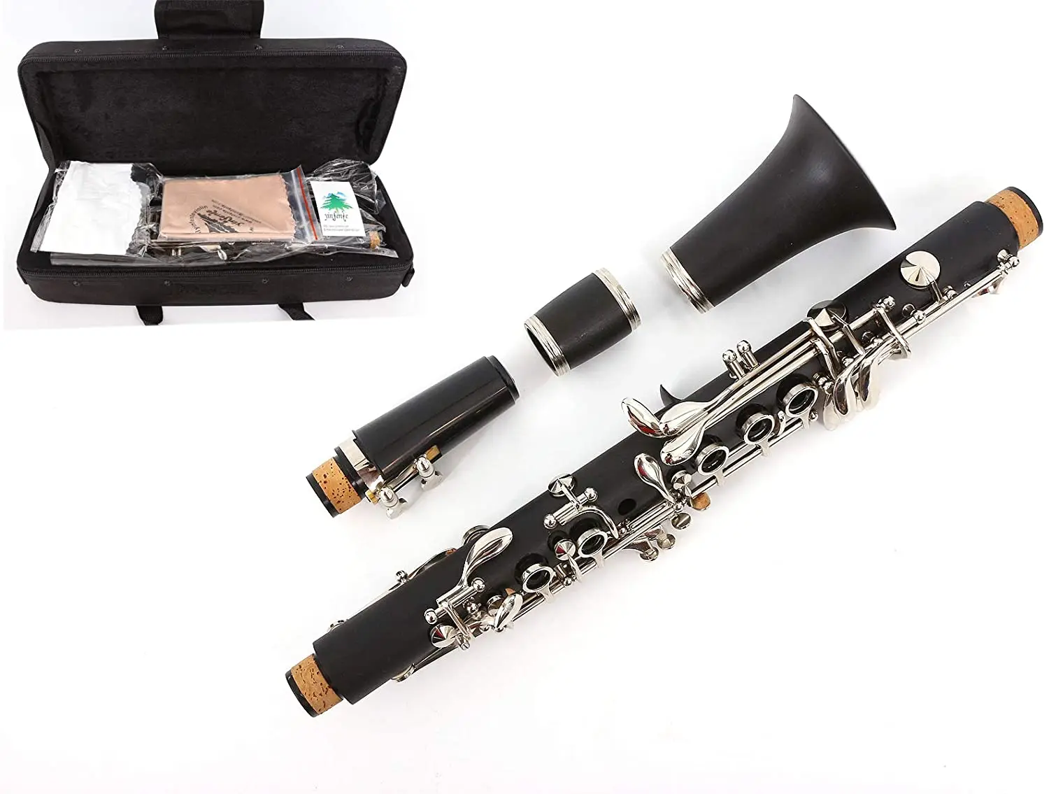 

Yinfente Professional Clarinet Eb Key Clarinet E Flat Good Ebonite Wood with Clarinet Case High Quality Clarinet