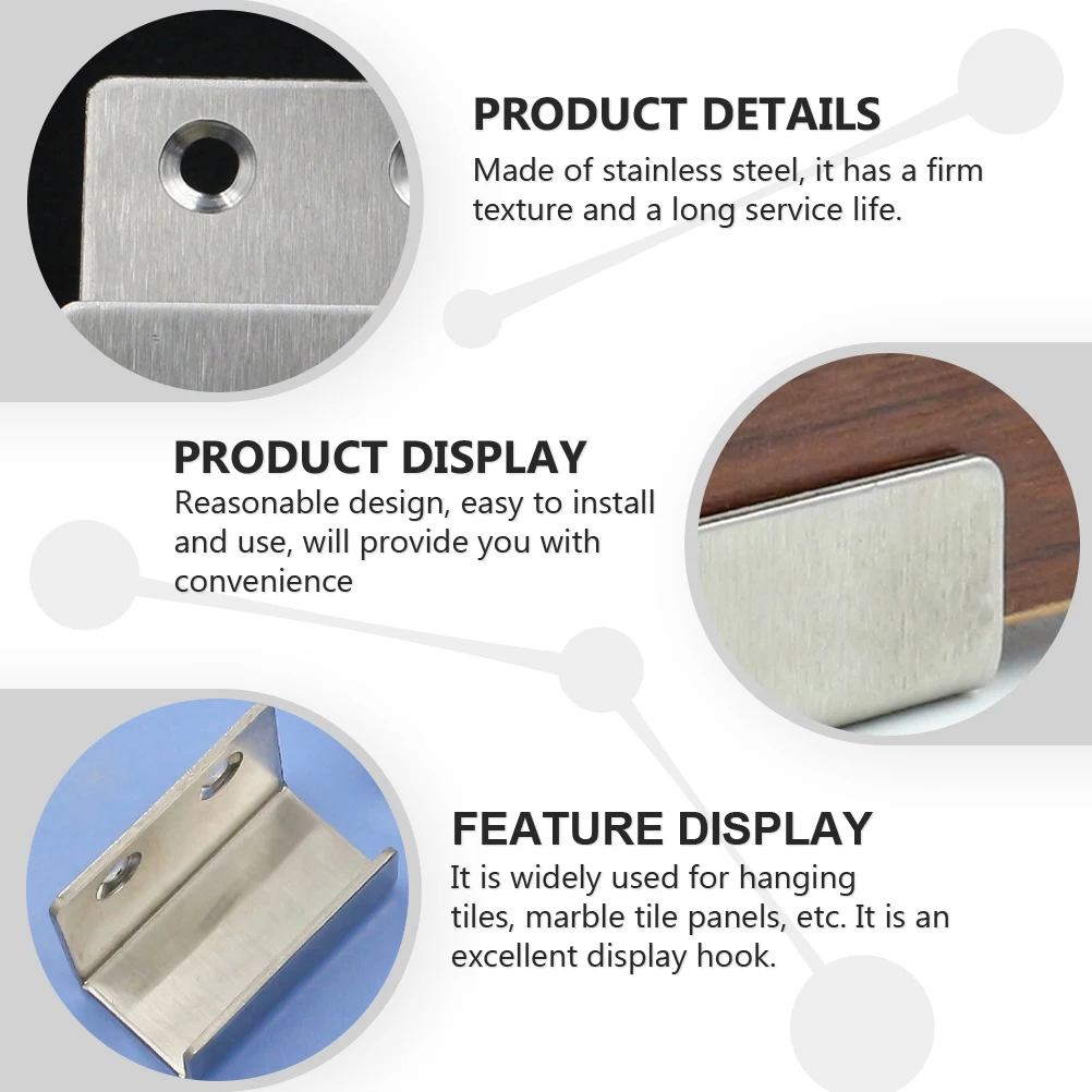 

Stainless Steel Hanging Code Wall Mount Tile Hanger Heavy J Bracket Display Hangers for The Brackets Hook
