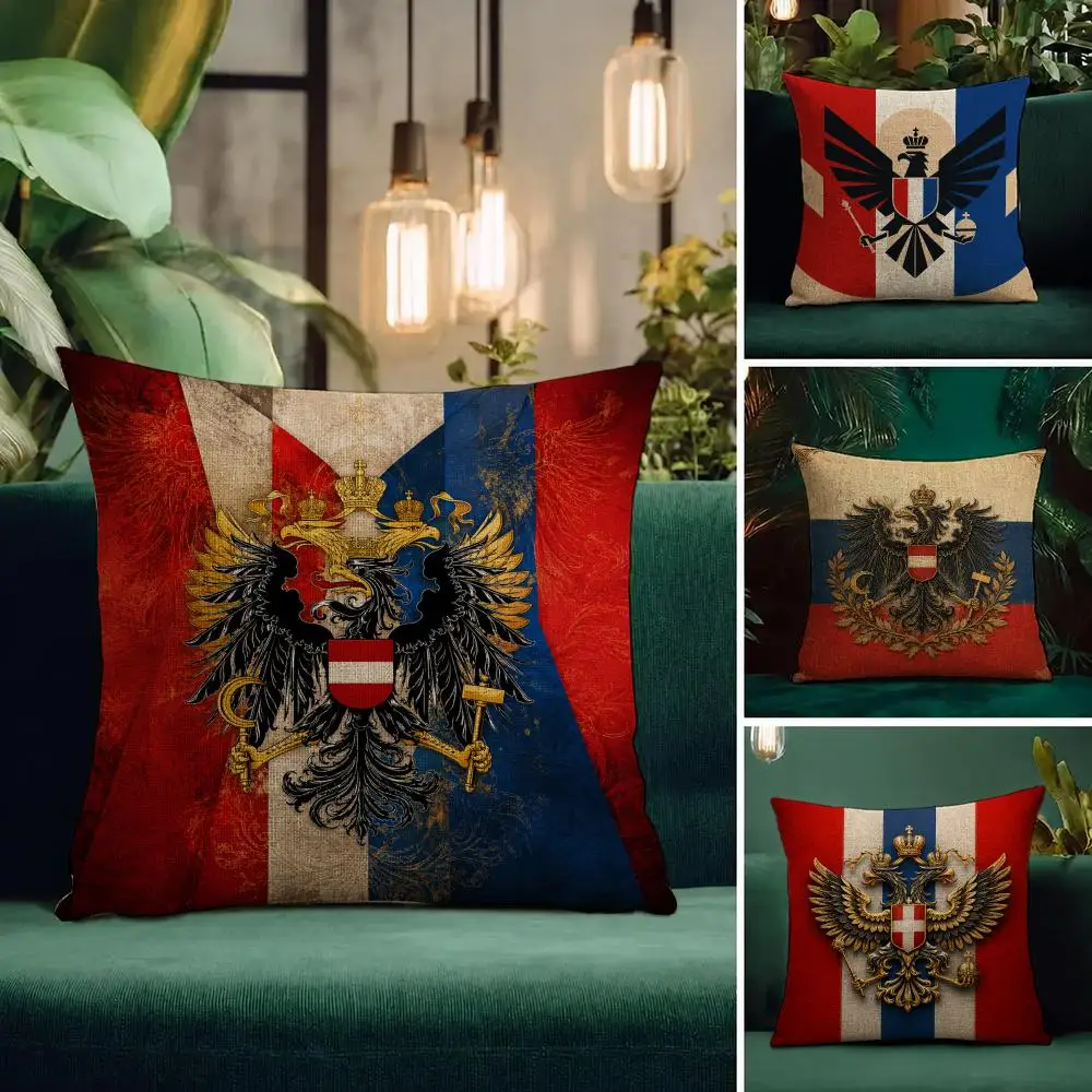 Flag Russian Empire Flag Cushion Cover Natural Linen Pillowcase Set Cushion Cover for Sofa Bedroom Chair