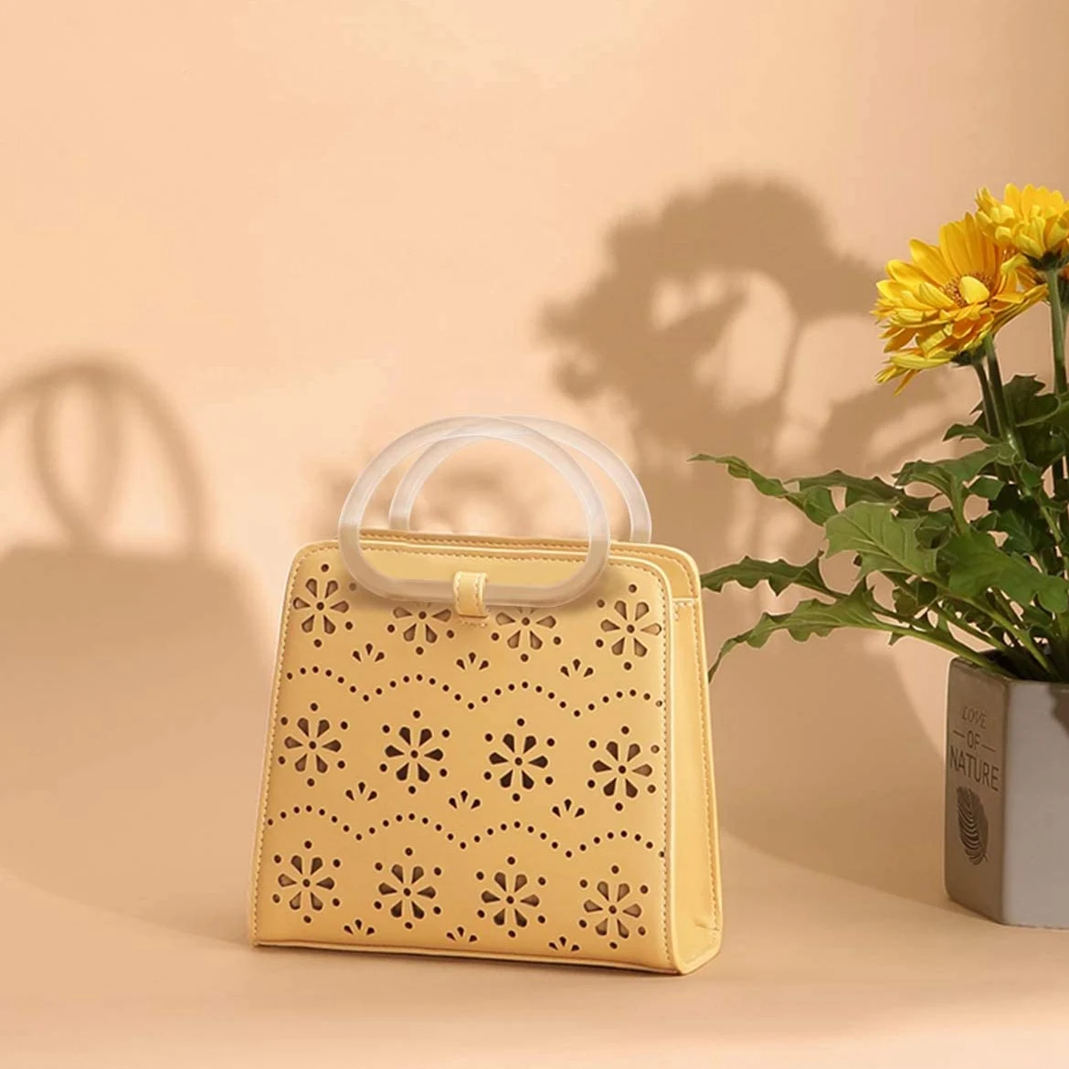 ABQR 10 Stuks Transparante Tas Handvat Vervanging D Vorm Handtas Portemonnee Handvat voor Handgemaakte Strandtas Handtassen Portemonnee Handvatten