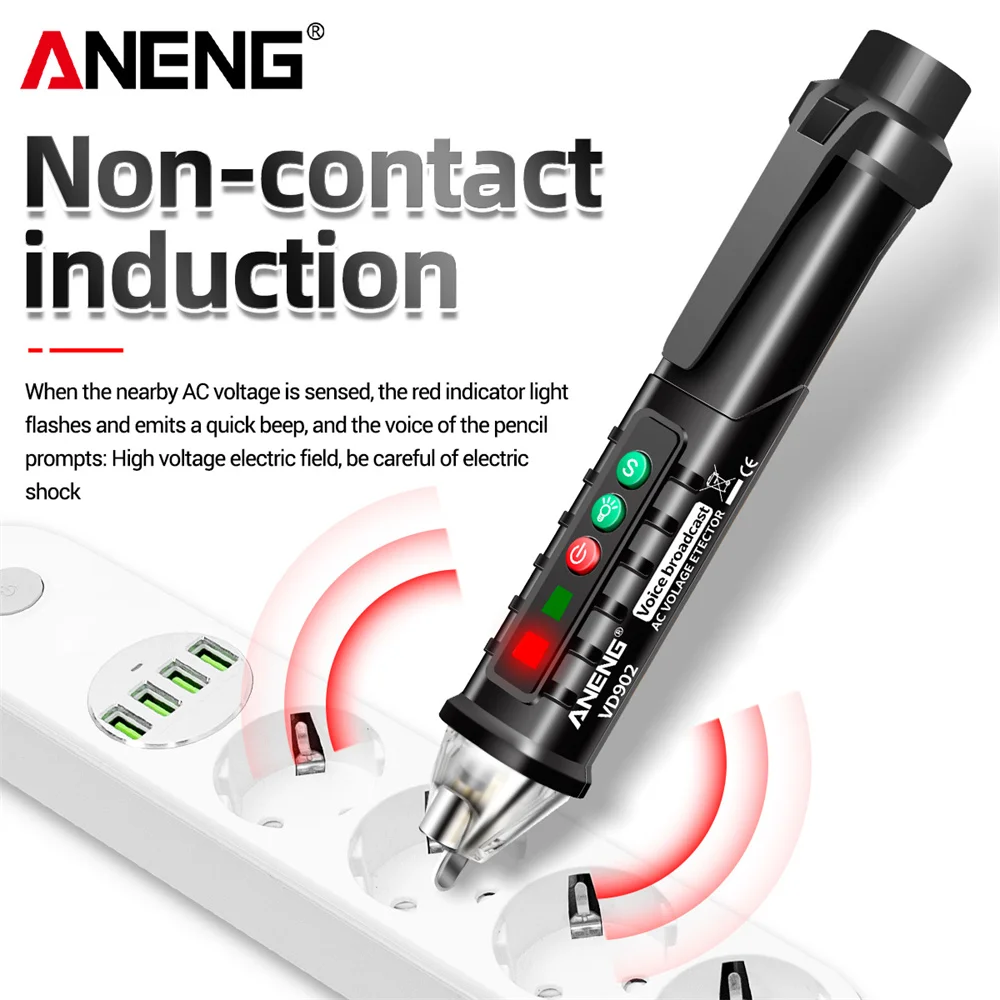 ANENG VD802/VD902 Voltage Meters Digital Multitesters Non-contact Tester Pen AC Voltage 12-1000V Detectors Current Testers Tools