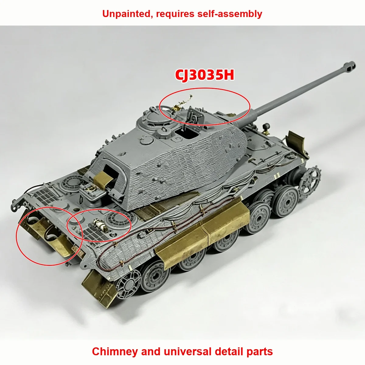 1/35 Modellbausatz Diorama Miniatur PE Panzer King Tiger II Upgrade-Teile Unbemalter Lufteinlassgitter Auspuff Universal DIY – Detail 10