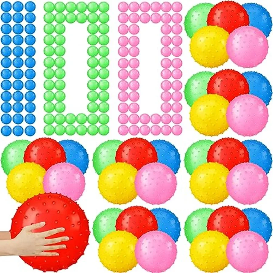 

7 Inch Large Knobby Balls Bulk Spiky Bounce Inflatable Balls Plastic Soft Massage Sensory Stress Toy for Pool Beach School Play