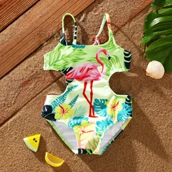 PatPat Bohemia Animal Pattern Flamingo Swimsuit for Toddler Girls (1pc) - Hanging Strap Suitable for Summer Season