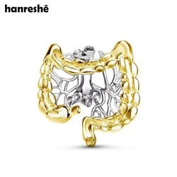 Hanreshe Anatomy Gut Intestine Brooch Medical Gastroenterologist Lapel Badge Pins Jewelry Gift Collection for Doctor Nurse
