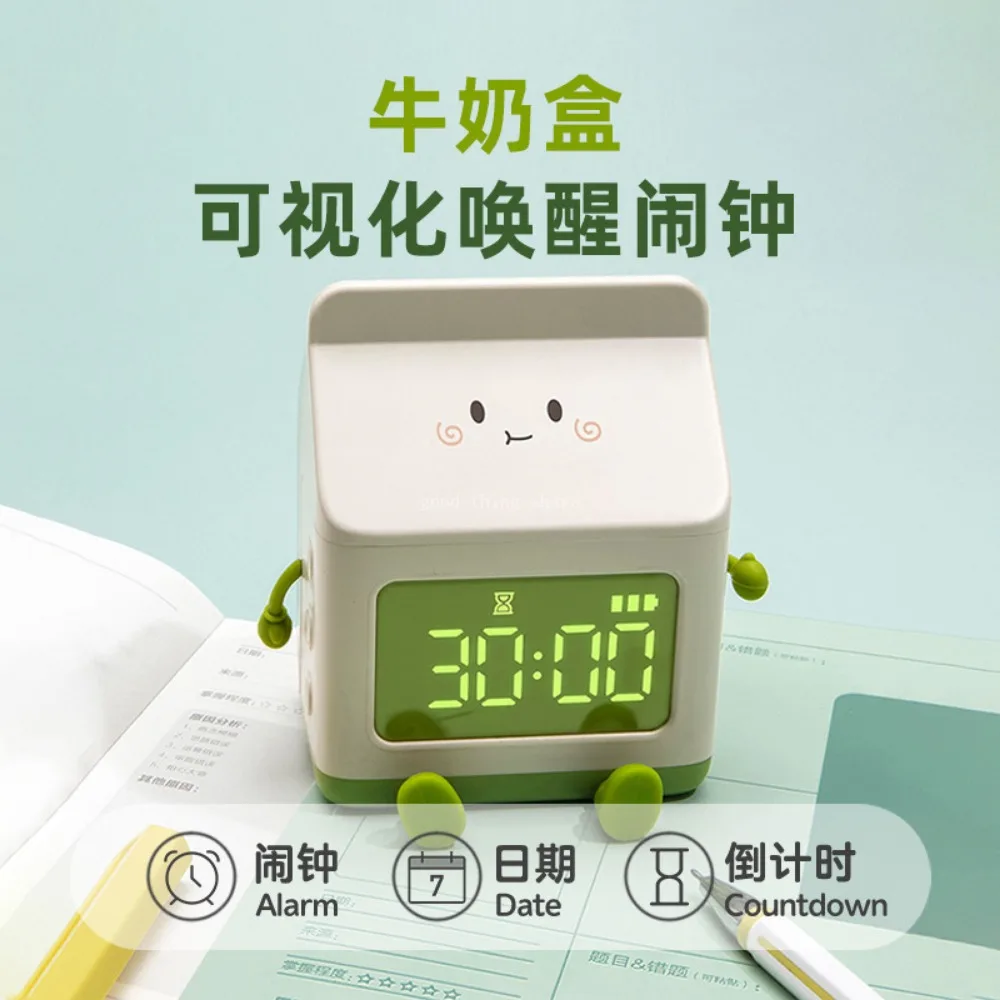 

Creative Milk Carton Alarm Clock Student Only Mini Countdown Cute Electronic Little Alarm Clock Children's Bedroom Desk Clock