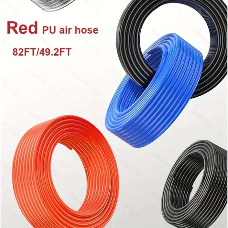

AGASHE Air Compressor Hose: 25M/82ft,15M/49.2ft. Red reinforced flexible polyurethane. European & C-Type quick-connect fittings.