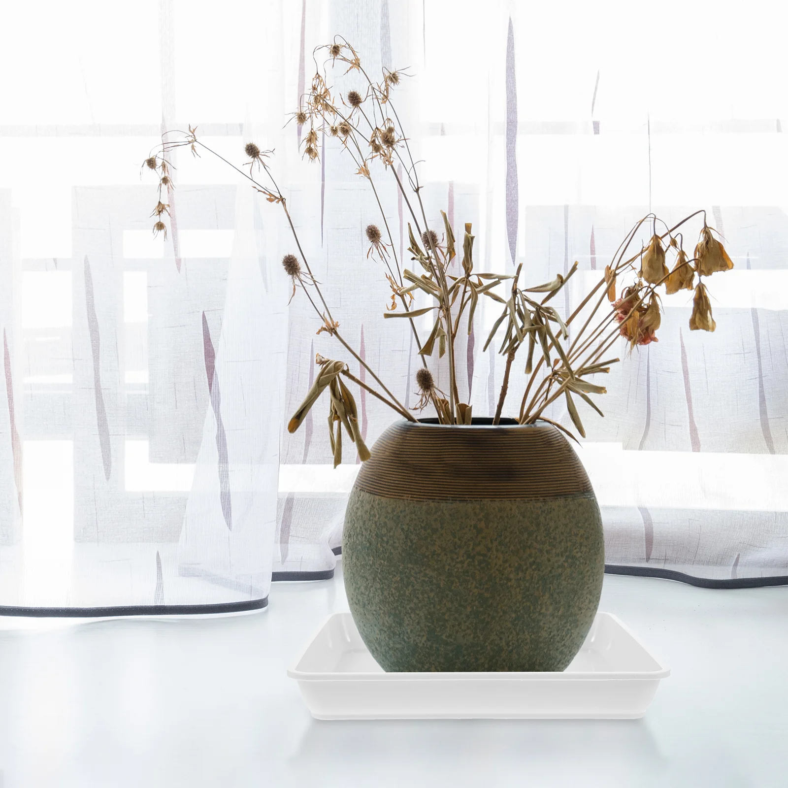 

2pcs Square Plant Saucer Tray Plastic Drainage Base For Succulents Flower Pots Indoor Outdoor Uv Resistant Drip Catcher Garden