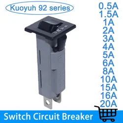 （1 Pack）Kuoyuh 92 Series 15A Thermal Overload Current Protector Switch Circuit Breaker