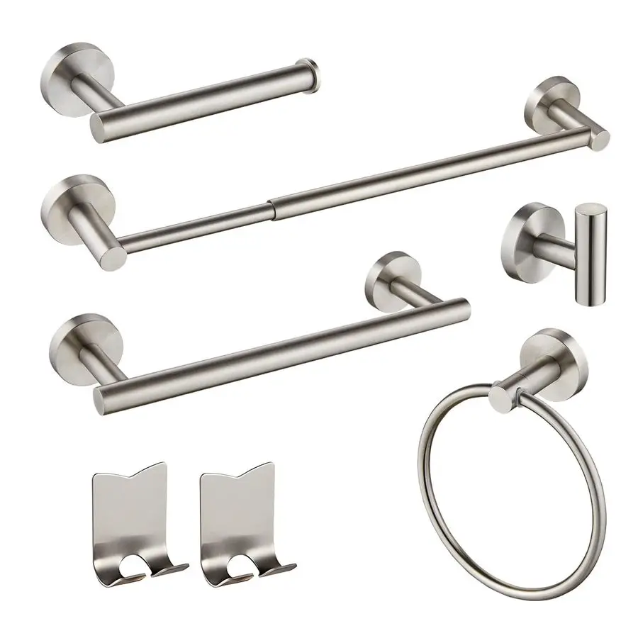 

Bathroom Hardware Set Brushed Nickel, Stainless Steel Bath Accessories Kit with 1224 Towel Bars amp Robe HooksToilet Paper Holde