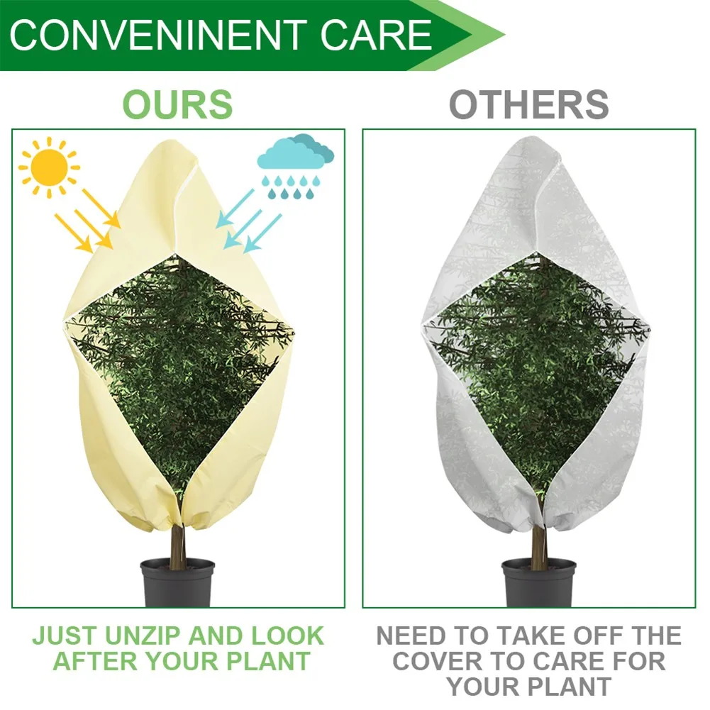 

Frost Shield Plant Frost Protection Versatile Use Wind And UV Protection Zipped Fasteners 80GSM Polypropylene Fleece