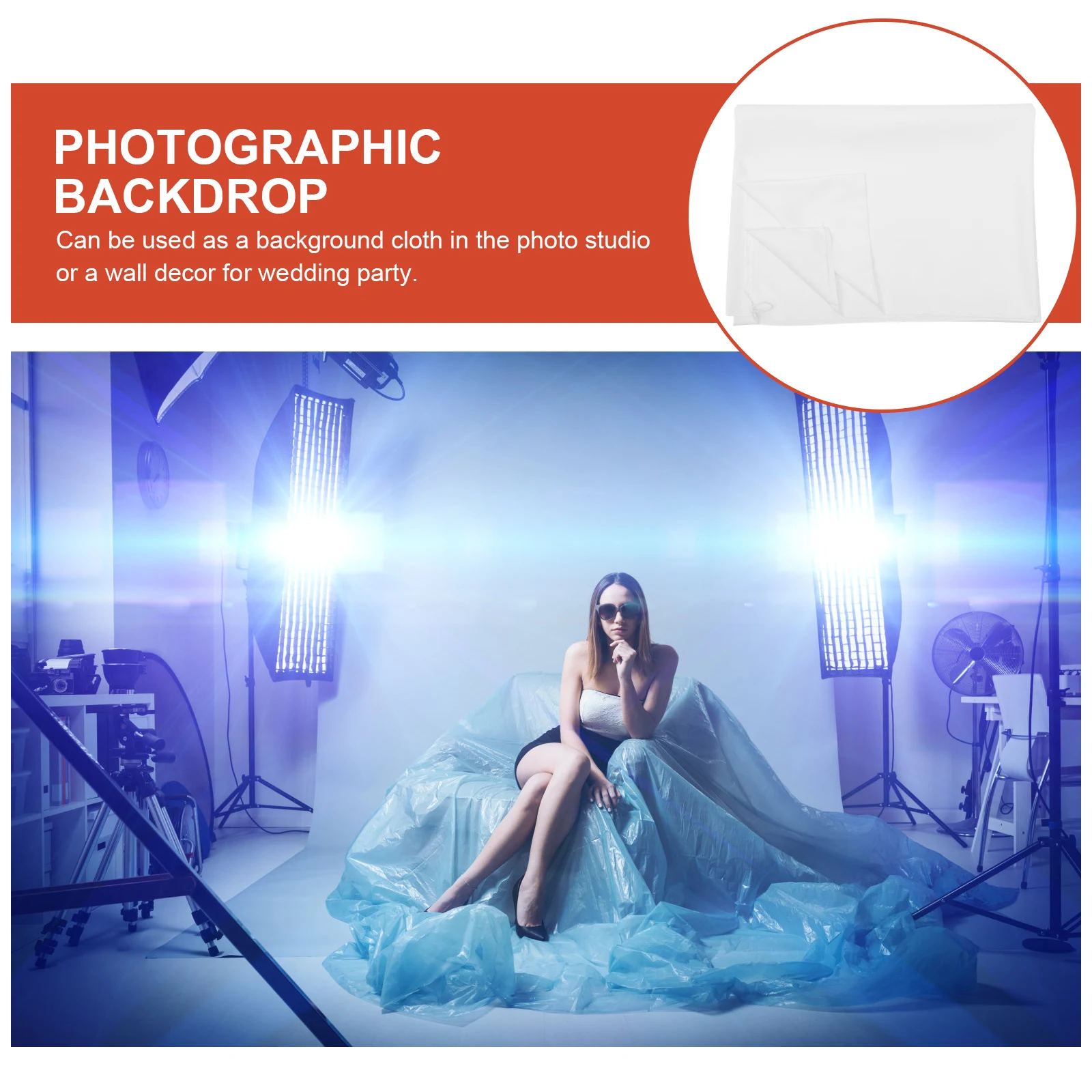 

White Photo Backdrop Photography Studio Background Cloth For Wedding Baby Shower Birthday Events Decor Lightweight Polyester