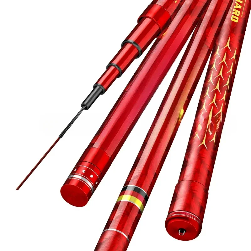 2.7M NEWMAJOR Telescopic Hand Pole Carp Feeder Fishing Rod In Red Hard Carbon Fiber High Strength Stream Lake Use