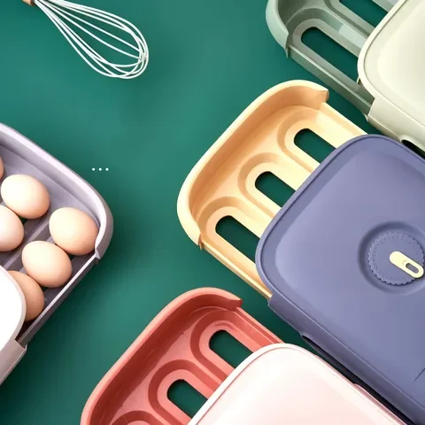 Frigorifero giapponese scatola portaoggetti per uova per uso domestico conservazione fresca utensili da cucina creativi Organizer per alimenti cassetto rotante scatola per uova