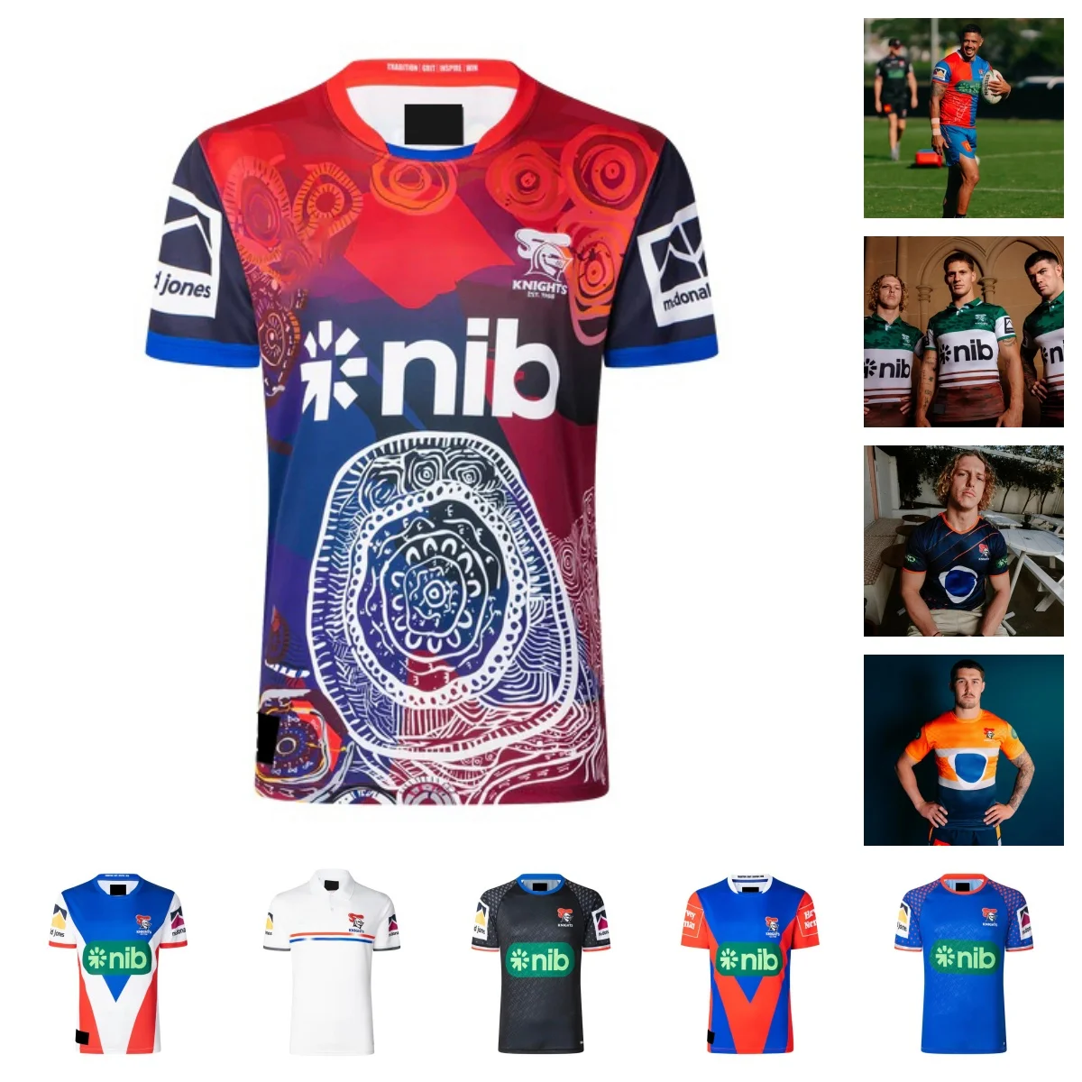 

2025 Knight Men's Mining Team/Home and Away/Captain Running/Today/Black/Training Clothes/Indigenous/High Quality Rugby Clothes