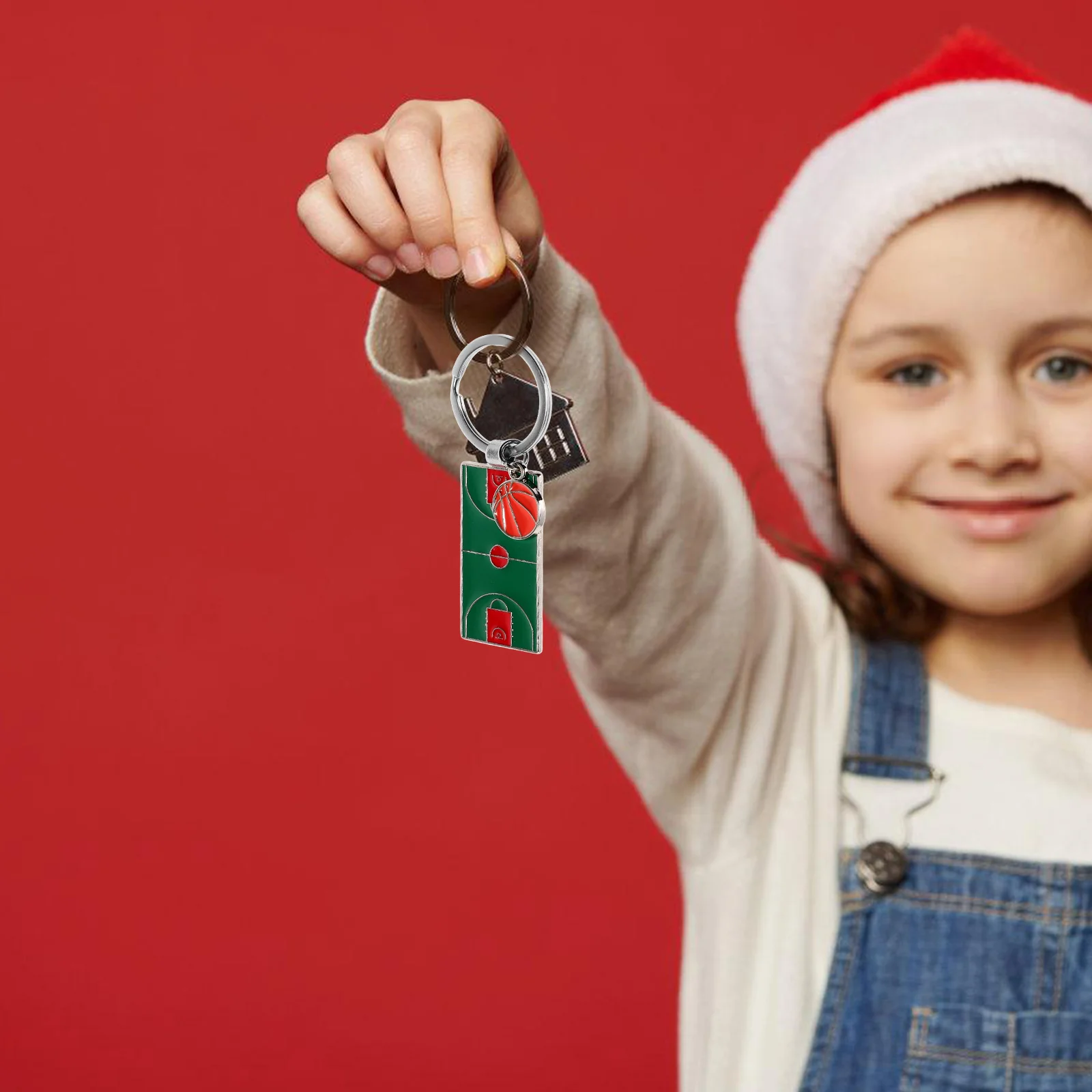 2 قطعة سلسلة مفاتيح ملعب كرة السلة متينة وأنيقة للرياضات الخارجية لعبة كرة السلة تذكارية كيرينغ لمحفظة حقيبة الظهر #3