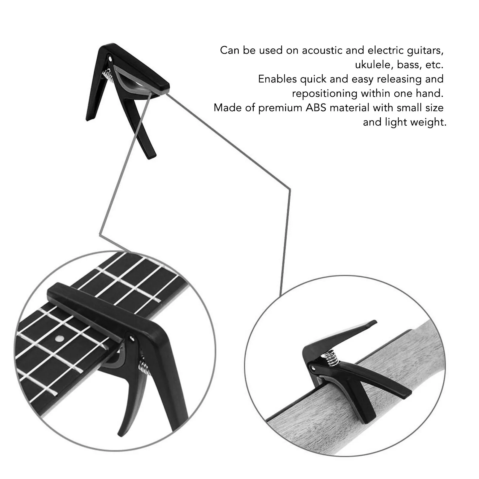 Ukulele Capo Quick Release Tone Change Capo Instrument Accessory Easy Carrying Pretty Design Simple Tuning for Guitar Banjo