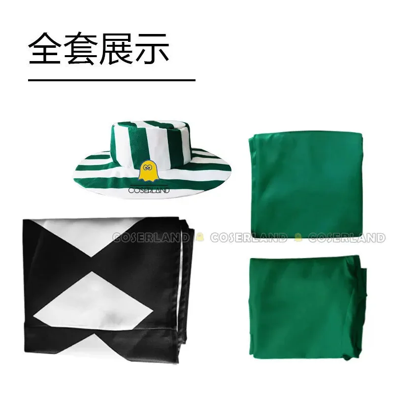 2025 yiyi Anime Bleach Urahara Kisuke Cosplay disfraz peluca negro capa verde Haori traje sombrero de cubo ventilador guerra de sangre de mil años