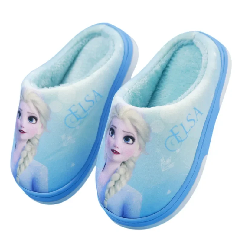 Winter New Children\'s Cotton Slippers Girls\' Home frozen elsa Princess Casual Shoes Disney