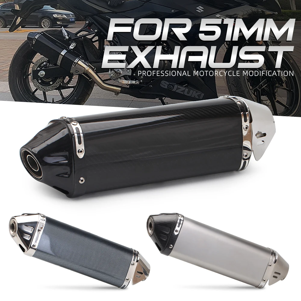 

51mm universal motorcycle TRC R77 modified exhaust pipe db killer muffler for z400 r3 pcx 125 c650gt tmx530 cb500 s1000rr zx4r