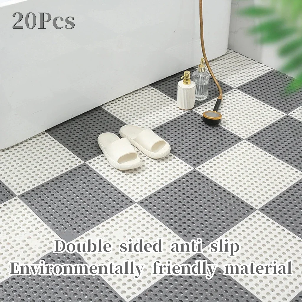 

30x30cm Bathroom Non-slip Mat Household Bathroom Toilet Splicing Patchwork Grounding Mat Feet Mats Bath Shower Waterproof Mats