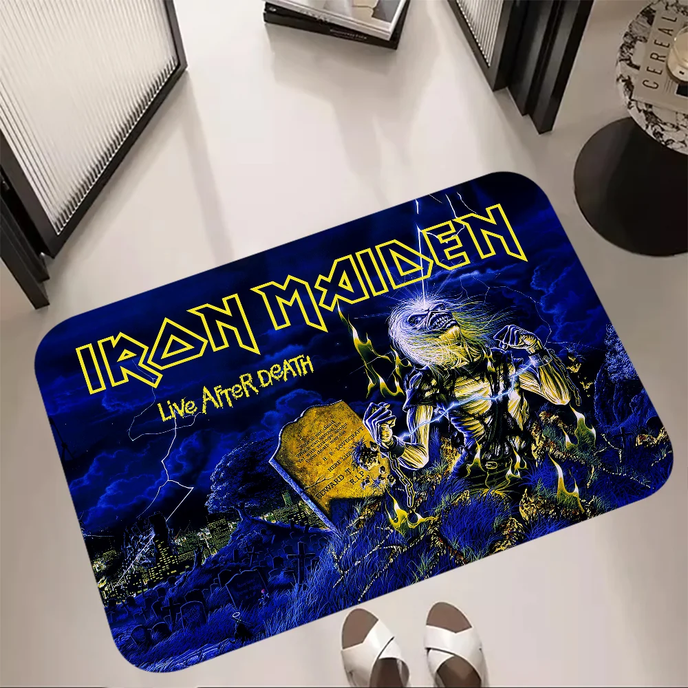 Bedside Carpets Heavy Metal Band Welcome Doormats Non-slip Halllway Carpet Kitchen Floor Mat Flannel Living Room Decor Bath Rug