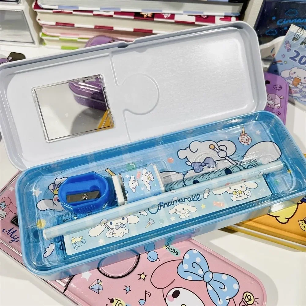 Sanrio Cartoon Stationery Pen Box Melody Kuromi Hello Kitty Cinnamoroll Pochacco Pencil Box Kids Stationery Pencil Box Wholesale