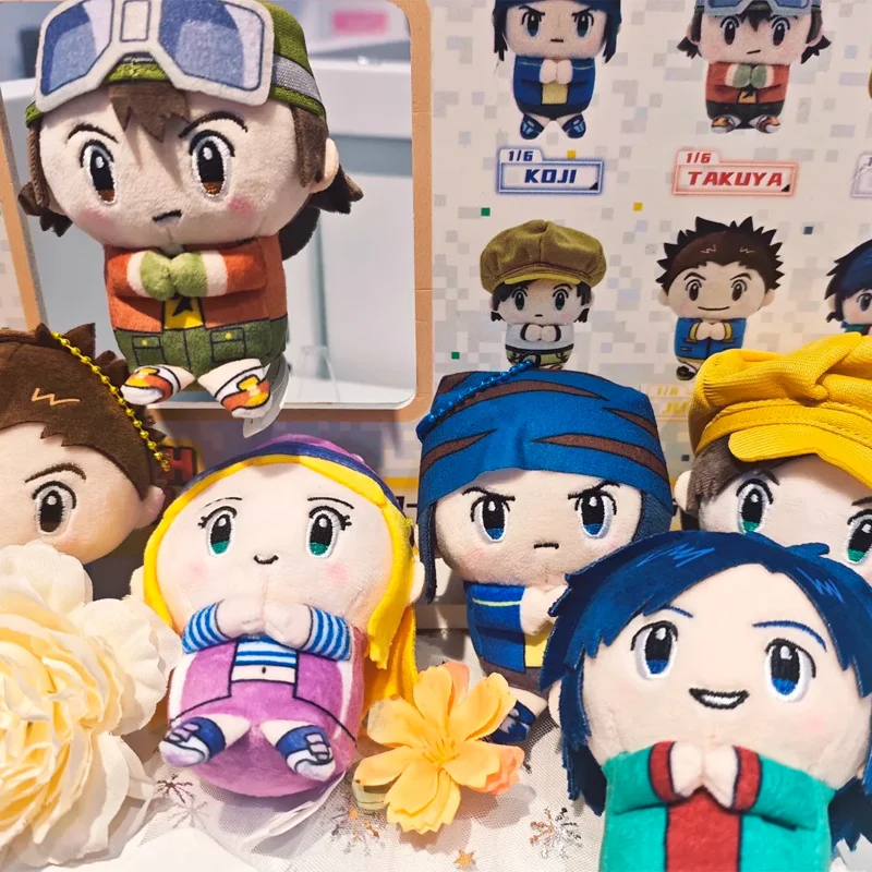 Genuine Digimon Frontier Finger Puppet Keychain Blind Box Character Pendant Anime Collectible Ornament Kanbara Takuya Mini Toy