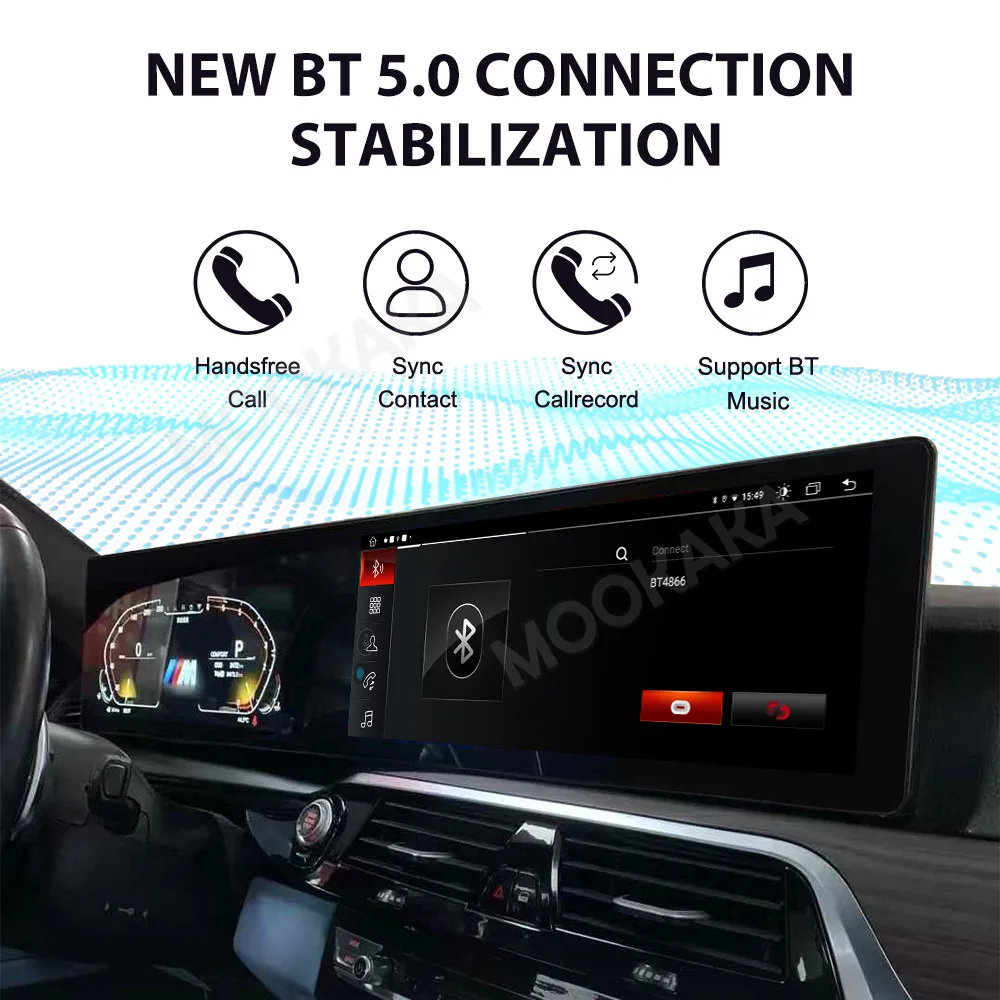 لوحة قيادة رقمية مزدوجة الشاشة + مشغل وسائط متعددة لسيارات BMW 5 Series 2009-2017 Android AUTO Carplay GPS Navi Car Radio DSP