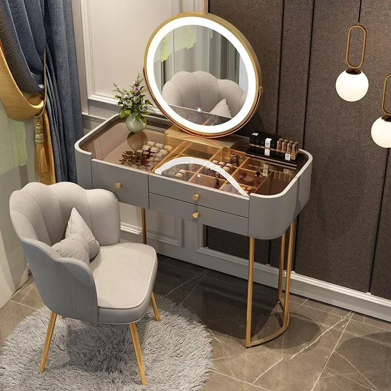 Dressing Table Light Luxury Rock Board Bedroom Dressing Table Modern Minimalist Makeup Cabinet Comoda Pra Quarto Furniture