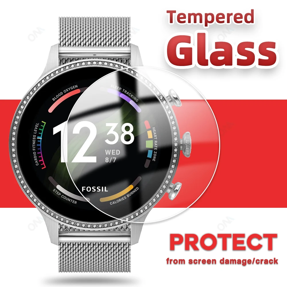 Fossil Gen6 9H Tempered Glass For Fossil Women's Gen 6 42MM Smart Watch Clear HD Screen Protector Protective Film Accessories