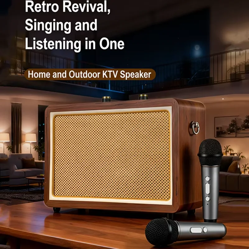 

Caixa De Som Bluetooth-динамик с микрофоном Портативный ретро-бумбокс Регулируемый HIFI Стерео U-диск TF-карта Aux FM Воспроизведение Сабвуфер