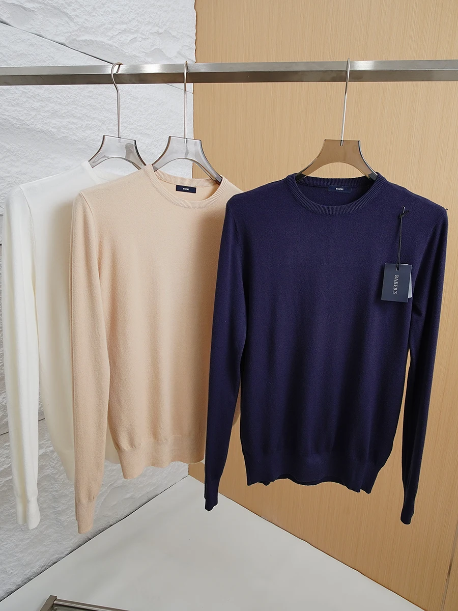 

Comfortable Elastic North America Style Men's Knitted round Neck Sweater Casual Versatile Base Layer Spring Fashionable