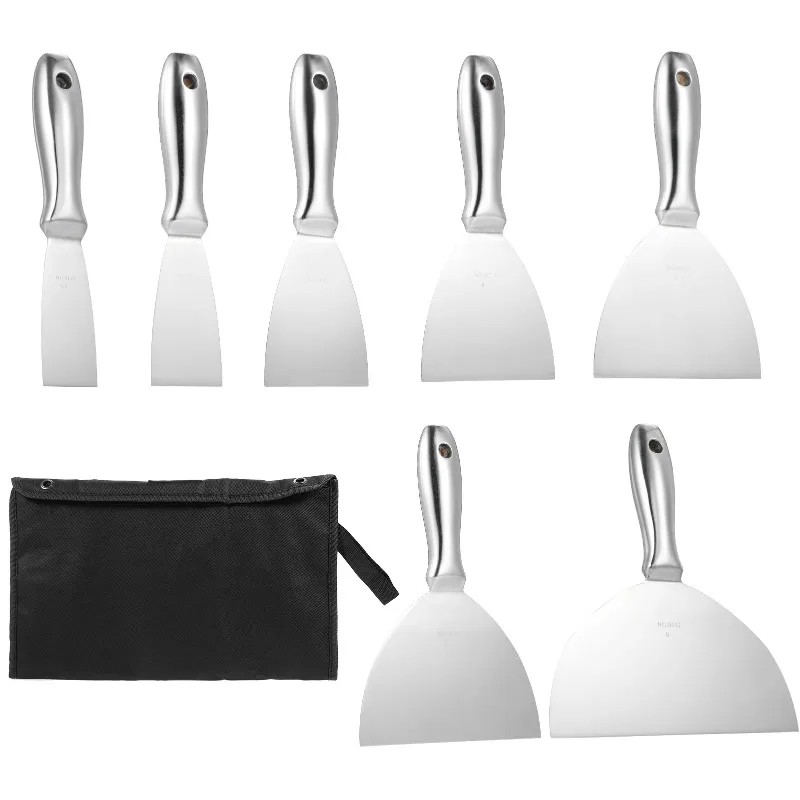 

PENGGONG Putty Knife Set 1.5/2/3/4/5/6/8 inch Scraper Spackle Knife Paint Scraper Polished All-Stainless Steel Scraper Tool
