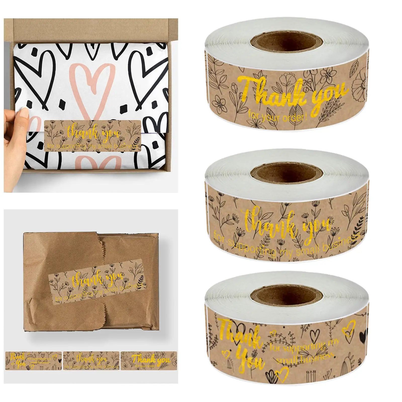 Kraft Thank YOU Stickers Seal Label Stickers for Wedding Party