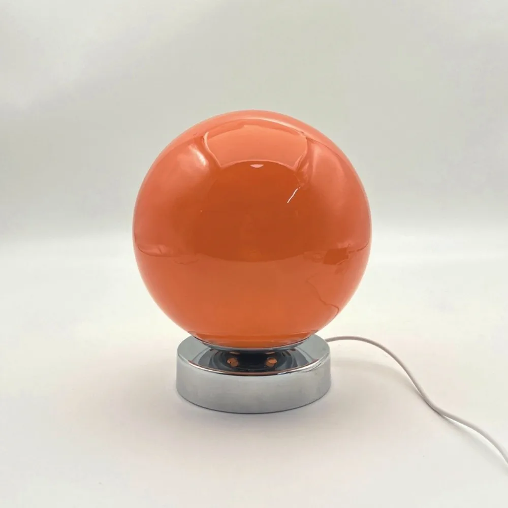 USB Powered Glass Ball Table Lamp Vintage with 3 Color Light Spherical Night Light Modern Classic Atmosphere Lamp Office