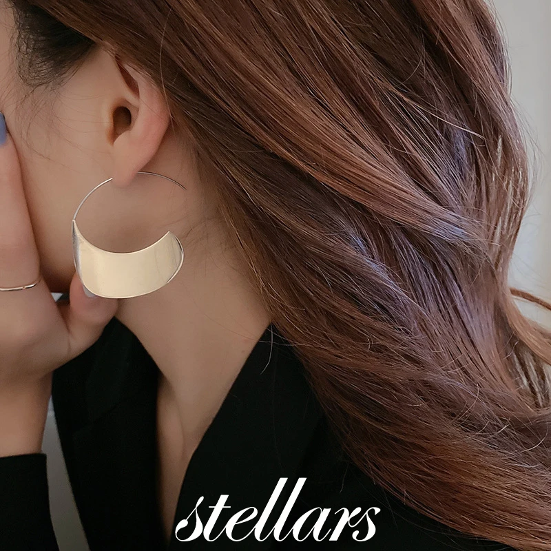 

Korean Ins Minimalist Style Titanium Steel Ear Hooks Geometric Sunshade Hat-shaped Temperament Simple Niche Drop Earrings