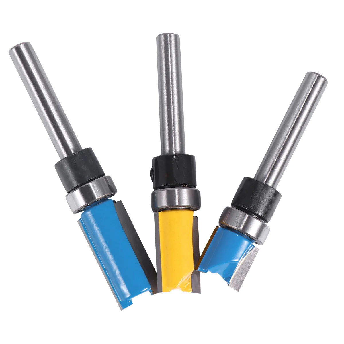 ชุดดอกเราเตอร์ตัดแต่งขอบ 3 ชิ้น ขนาด 1/4 นิ้ว สำหรับงานกัดไม้ เครื่องมือช่างไม้ ตัดเรียบ ทนทาน แข็งแรง เคลือบผิวอย่างดี