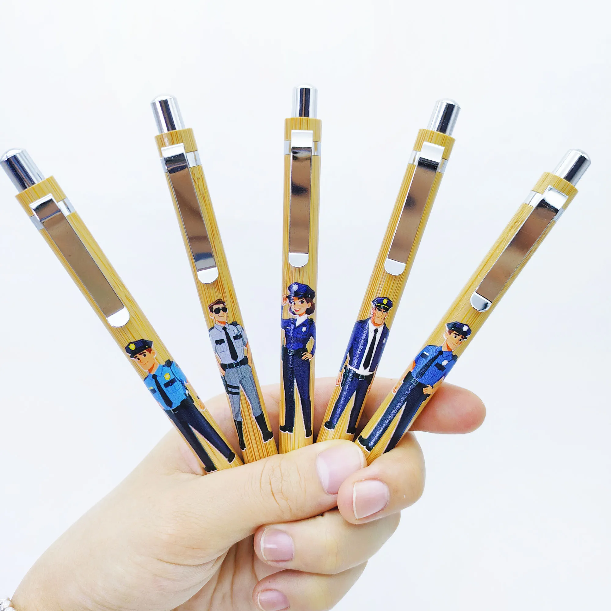 

7pcs/15pcs police professional style ballpoint pen holiday gift student writing stationery office signature pen.