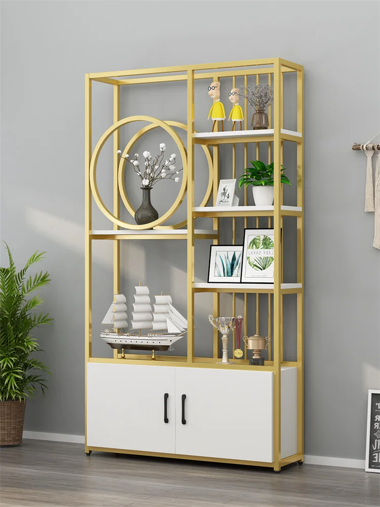Household bookcase integrated against the wall multi-layer goods living room display cosmetics display rack