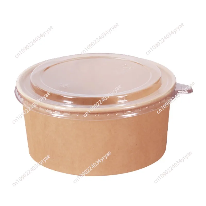 

Disposable instant noodle bowl bucket food grade no-wash high temperature resistant paper bowl with lid lunch box kraft paper