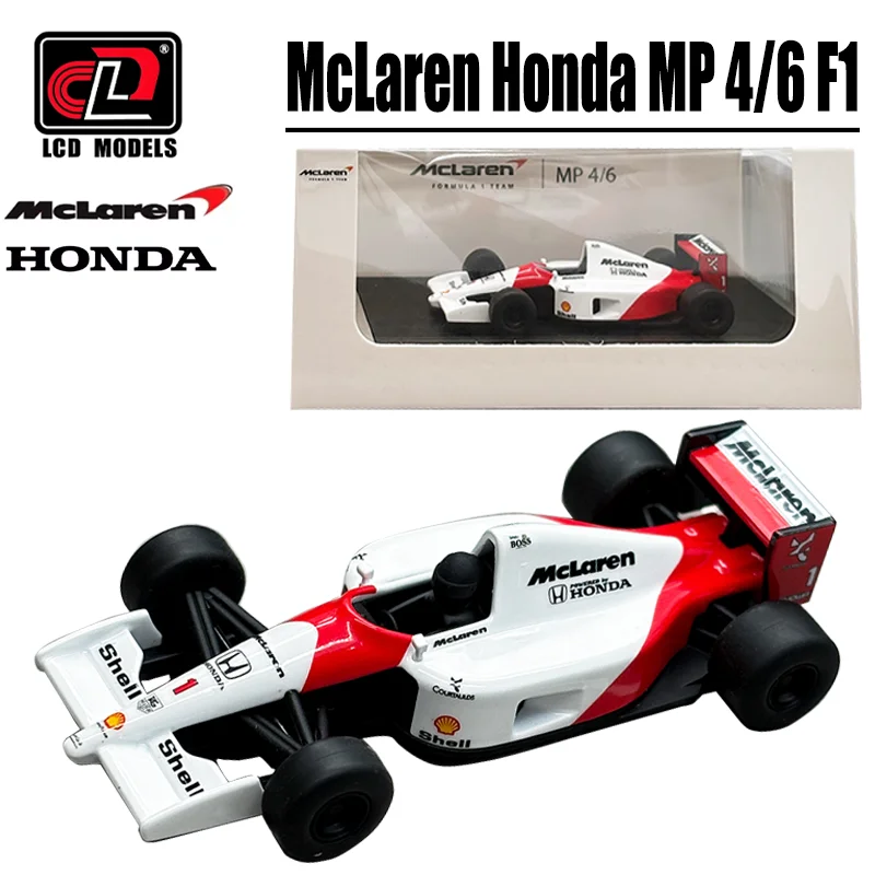 Modele LCD 1/64 McLaren Honda MP 4/6 F1 Zabawka ze stopu Pojazd silnikowy Odlewany metal Model Prezenty