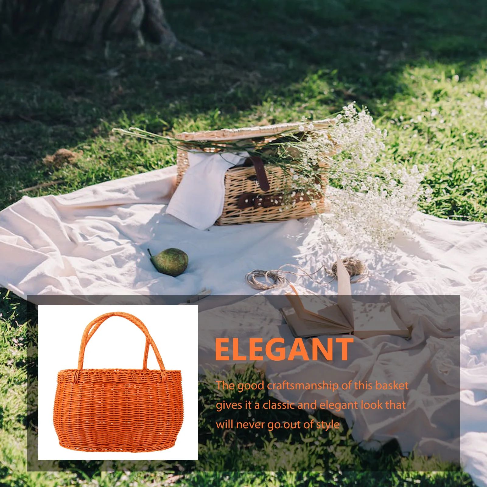 

Large Capacity Shopping Basket Wicker Vegetable Container Kitchen Picnic Bread Fruit Multi function Storage Baskets Household
